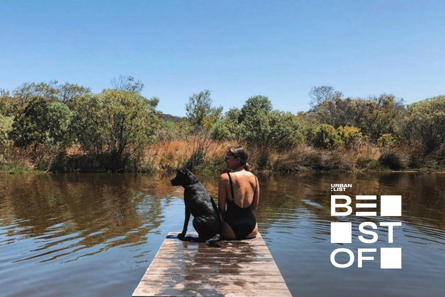 A dog and owner at a camping ground near Perth WA
